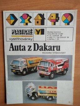 Plastické vystřihovánky - Auta z Dakaru modely kamiónů Tatra 815 VD a LIAZ 111 v měřítku 1.32