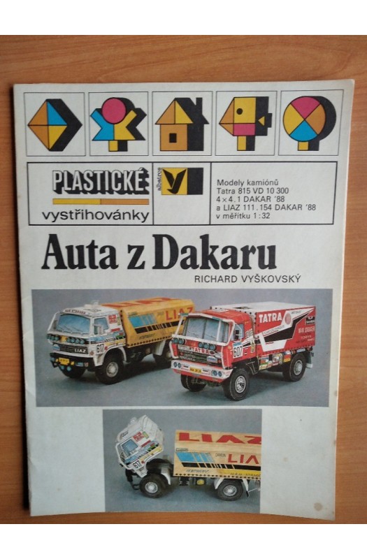 Plastické vystřihovánky - Auta z Dakaru modely kamiónů Tatra 815 VD a LIAZ 111 v měřítku 1.32