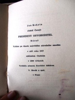 Rokyta. President osvoboditel, Masaryk, 1937